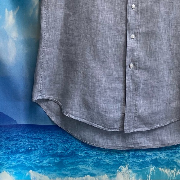 Frank & Eileen Fiona Sleeveless Classic Linen Blouse Size: M Gray - Picture 5 of 15